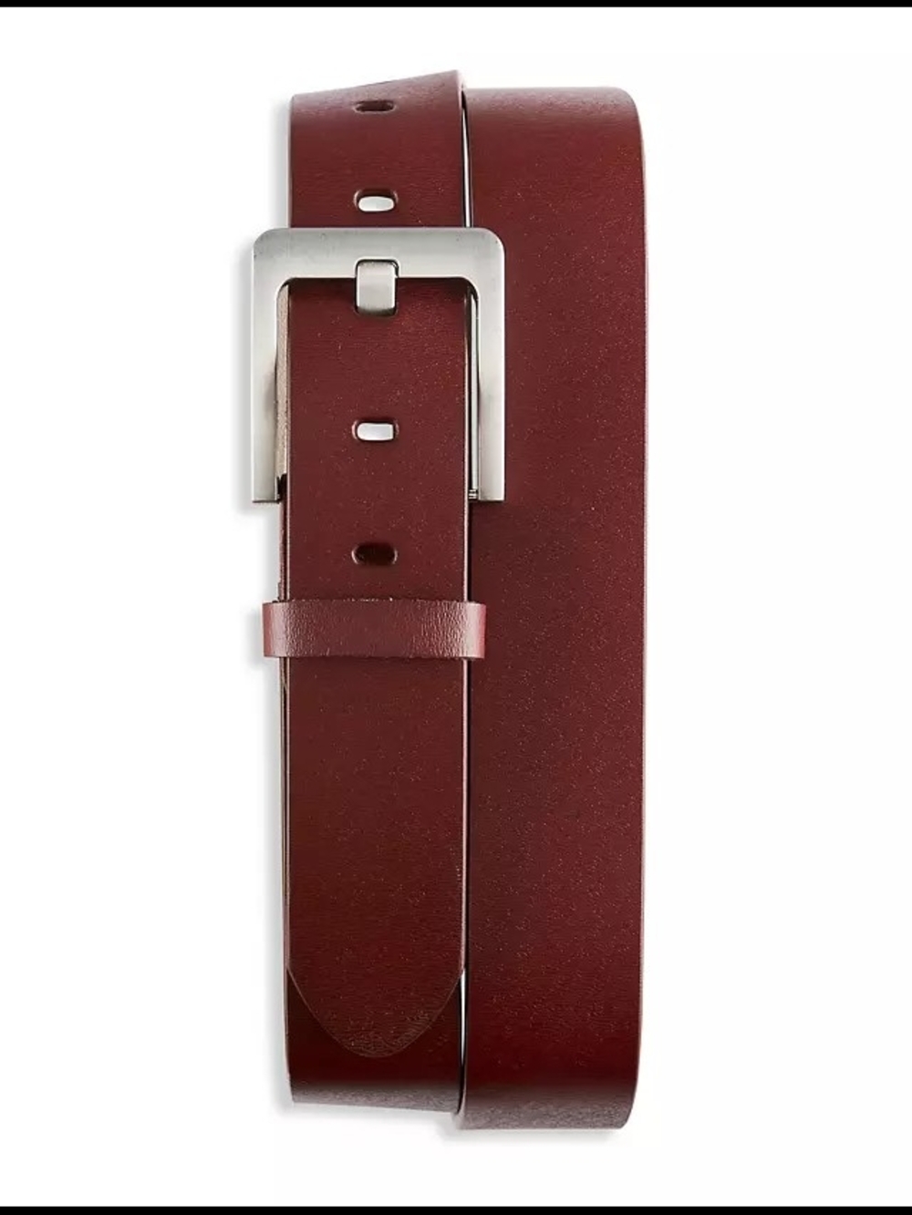 NWOT Harbor Bay Men's Leather-Stitched Mahogany Belt 58/60